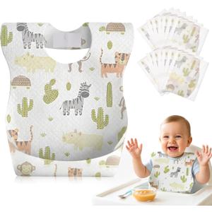 Lictin Disposable Baby Bibs, Individually Packaged, Hygienic and Convenient for Toddler, Baby Travel Essentials, 20/50pcs (Multicolor 1)