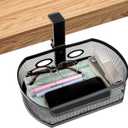 Under Desk Storage Drawer Organizer, Clamp on Under Table Shelf Hanging Desk Mount Tray Attachable Drawer Basket for Home Office Desktop Clutter Management Space Saving