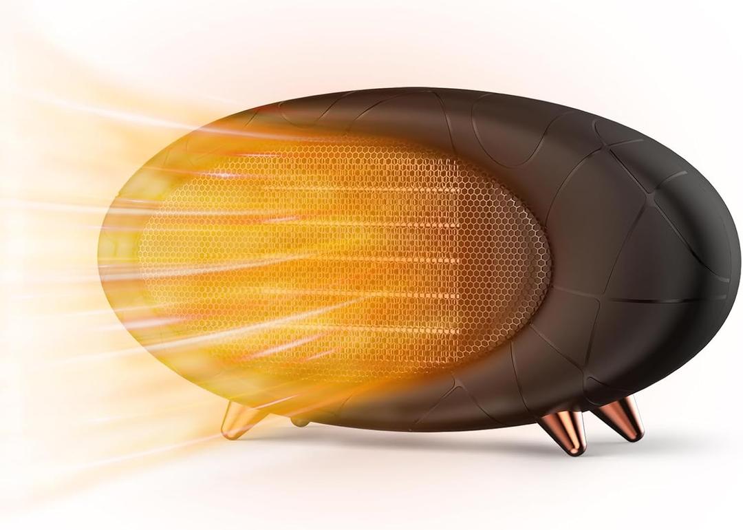 Desk Heater,600W Energy Efficient Small Desk heater for Indoor Use,PTC Fast Heating Ceramic Space Heater for Bedroom Home Office(Black)