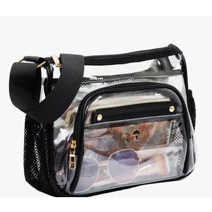 ESVAN Clear Crossbody Bag,Large Shoulder Bag For Stadium Events,Stadium Approved Clear Purses for Women with Adjustable Strap