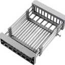 Dish Drying Racks Adjustable Stainless Steel Drain Basket Drain Tray Functional Kitchen Sink Organizer for Vegetable Fruit (Gray)
