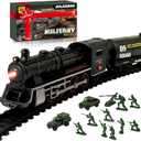 USA Electric Express Train Set for Kids Ages 4-8 - Military Toy Polar Train Model with Helicopter, Tank, Soldiers & Tracks - Around The Tree Fun Birthday Gift for Boys Ages 2-4