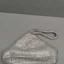 Women's Evening Bag- Upgraded Larger Size Full Rhinestones Bling Wrist Clutch Purse for Party Wedding Date Night