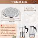 Moka Pot Replacement Parts, KPS-SR Moka Express 4 Cup Upgraded Replacement Filter and 2 Silicone Gaskets for Moka Pots, Compatible with KPS7-4, KPS61-4