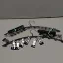 Legging Organizer for Closet, Metal Yoga Pants Hangers 2 Pack w/10 Clips Holds 20 Leggings, Space Saving Hanging Closet Organizer w/Rubber Coated Closet Organizers and Storage, Black