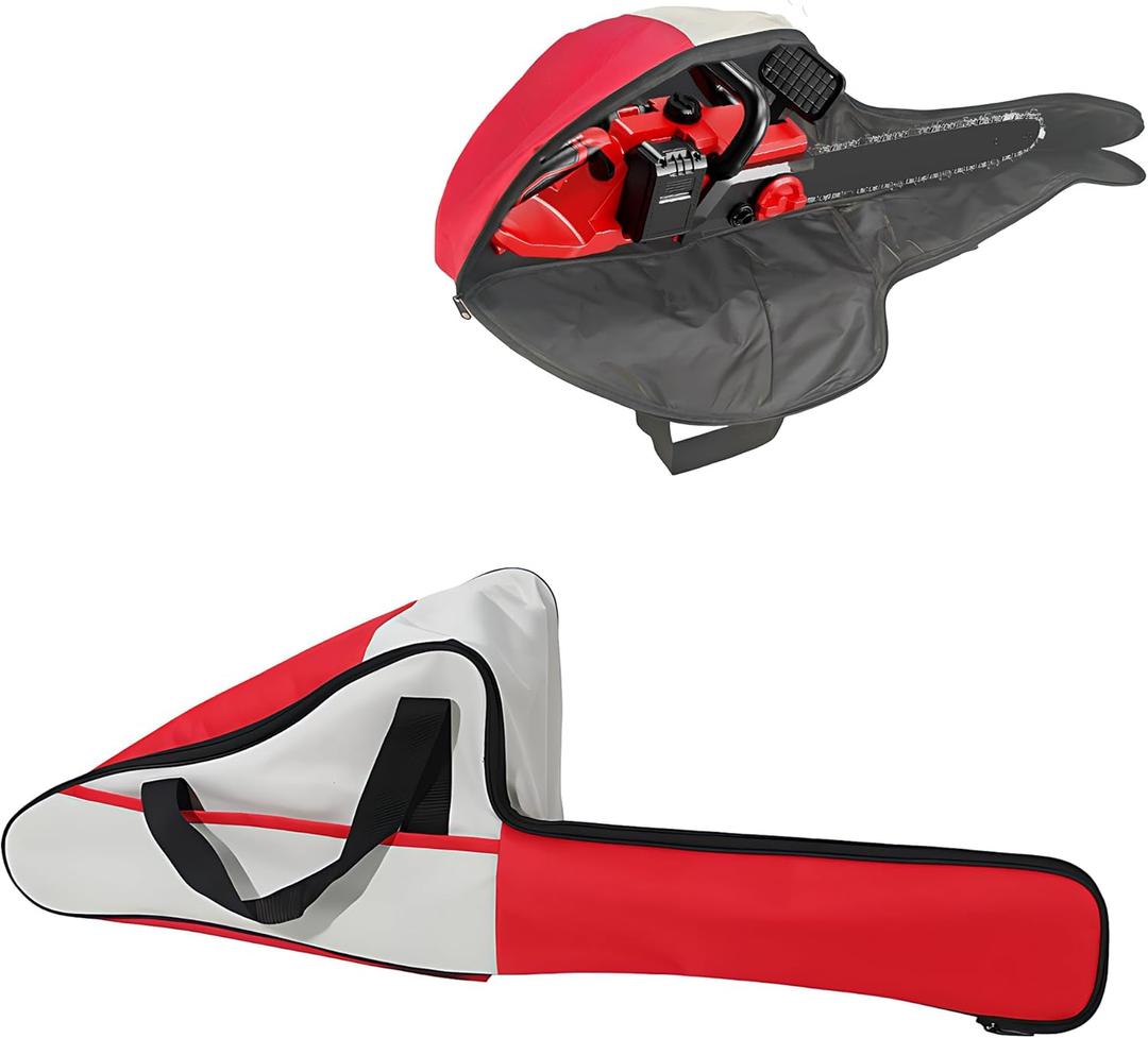 WLSANX 19 inch Chainsaw Carrying Bag, Chainsaw Storage Bag, Oxford Cloth Chainsaw Case Bag, Portable Chainsaw Holder Fit for 16"/18"/19", Chainsaw Bag with Buffer Cotton & Handle Sticky (RED)