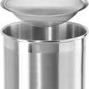 Oggi Stainless Steel Jumbo Grease Container with Removable Strainer and Snug Lid. Perfect container for fryer oil, bacon drippings, lard and ghee oil. Large capacity can - 1 Gall / 4 Qt / 3.75 Lt