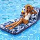 Inflatable Pool Floats Adult, Adjustable Backrest Tanning Pool Lounger Float, Cooling Pool Floaties Rafts for Adults Summer Outdoor Beach Lake Pool Party
