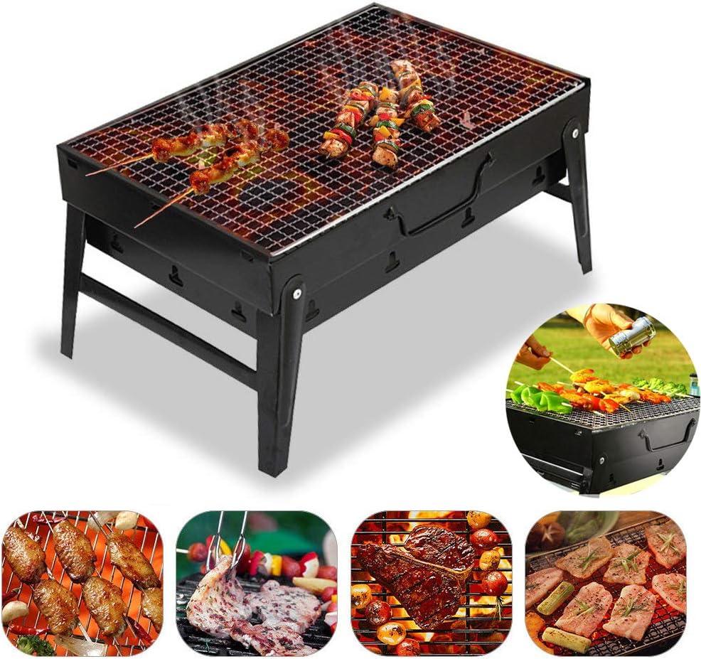 Portable-Charcoal-Grills Outdoor-BBQ-Grill Folding-Camping-Campfire-Grill Quick-Barbecue-Grill - Compact-Backpacking-Firepit-Grills for Outdoor Grilling Cooking Picnics