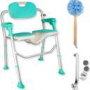 Shower Chair with Arms and Backrest  350lbs Heavy-Duty Shower Chair for Elderly and Disabled  Lightweight Foldable Shower Chair  Height Adjustable U-Shaped Bath Seat, FSA/HSA Eligible