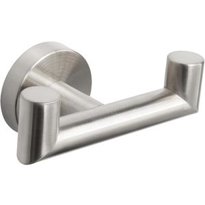 NearMoon Bathroom Double Towel Hook- SUS304 Stainless Steel Robe Towel Holder, Heavy Duty Double Coat Hook for Bathroom Livingroom Kitchen Wall Mounted (Brushed Nickel-U, 2 Pack)