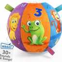 Move2Play, Hilariously Interactive Baby Ball with Music & Sound Effects | First Birthday Gift | Toddler Toy for Boys & Girls | Age 6, 9, 12, 18+ Month | 1, 2+ Year's Old (Baby Ball)