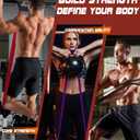 Resistance Bands Set - Pull Up Bands for Men Women, Exercise Bands Resistance with Door Anchor, Training Poster & Pouch for Body Stretching, Pull Up Assist ((15-170LBS) - Colorful-black/red/yellow/purple/green/blue)