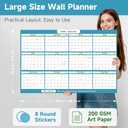 2 x 2026 Wall Planner 34.8"x22.8" Dual-Sided Dry Erase Calendar with 8 Adhesive Dot Stickers, Folded Packaging, Reversible Extra Large Monthly Yearly Planner For Office Home Students, Teal