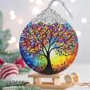 Jocidea Christmas Ornaments - Stained Glass Tree of Life - Multicolor Handcrafted Hanging Ornament for Christmas Tree - Gifts for Family, Friends, Couple - Gifts Exchange