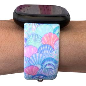 Smart Watch Bands for Women, Printed Silicone Watch Band Compatible with Fitbit Versa 3, Versa 4, Fitbit Sense & Sense 2, Soft Sport Ladies Watches Strap Replacement