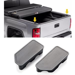 Moonlinks Bed Rail Stake Pocket Covers Compatible with 2014-2018 GMC Sierra 1500 and Chevrolet Silverado Stake Pocket Hole Plug Covers 1500/2500/2500HD/3500HD(Set of 2)