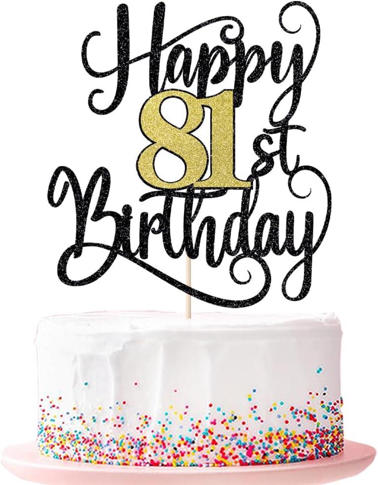 happy 81th birthday cake topper,81 birthday party cake decorations