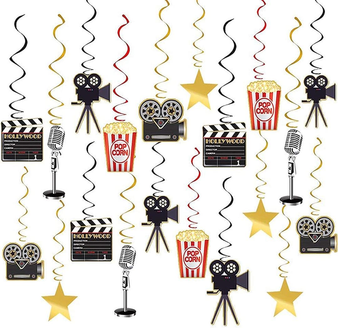 Movie Night Party Supplies Hanging Decorations - 30pcs Hollywood Movie Theme Party Decorations