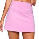 SANTINY 15" Skorts for Women with 2 Pockets High Waisted A Line Casual Pickleball Golf Skort Athletic Tennis Skirt