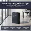 Commercial Dual 13 Gallon Trash Can with Lid for Recycling, Matte Black
