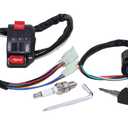 Trkimal Ignition Switch Key 3 Function Left Starter Switch + Spark Plug Assembly for 50cc 70cc 90cc 110cc 125cc 150cc TaoTao SUNL Chinese ATV Quad 4 Wheeler Apollo Dirt Bike Scooter Parts
