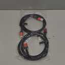 Highwings 8K 10K HDMI 2.1 Cable 6.6FT/2M 2-Pack, Certified Ultra High Speed HDMI Cable Braided Cord-4K@120Hz 8K@60Hz, DTS:X, HDCP 2.2 & 2.3, HDR 10 Compatible with Roku TV/HDTV/Blu-ray (Red)