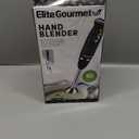 Elite Gourmet EHB1015 Immersion Hand Blender 500 Watts 2 Speed Mixing with Stainless Steel Blades, Detachable Wand Stick Mixer, Smoothies, Baby Food, Soup, Black (Black/Stainless Steel)