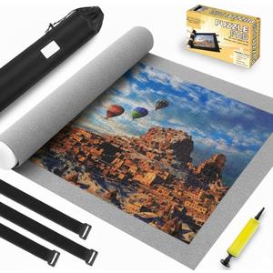 Jigsaw Puzzle Mat Roll Up - 3000 Pieces Large Gray Puzzles Saver Board for Adults, Storage and Transport Keeper Saver Accessories Table Portable Holder Organizer Board Pad Gifts (Gray)