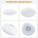 19.7in Lantern Pendant Light, 3-Light Imitation Silk White Bubble Pendant Lighting Fixture, Hanging Lamp Simple Chandelier for Living Dinning Room Kitchen Island Bedroom Restaurant Cafe