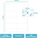 2 x MaxGear 320 Name Badge Inserts Badge Labels, 2.25" x 3.5" Printable Name Tags Insert, Personalized Insert Badges Refill, Custom Card Paper Compatible with Laser/Inkjet Printer, Office, White