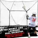 Shag Stop, Lacrosse Goal Backstop Net for Backyard - Durable Lacrosse Backstop Net System with ~3-Foot Extended Coverage - Ice Hockey Backstop Netting - Lax Training Equipment with Mounting Brackets