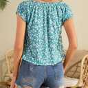 Loemes Women Summer Crewneck Babydoll Tops Cute Peplum Casual Short Sleeve Loose Fit Flowy Blouses 2026 (M)