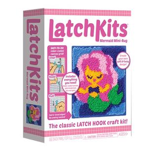 LatchKits Latch Hook Kits for Kids – Kids Crafts, Arts and Crafts, Yarn Art, Wall Hanging & Mini-Rugs, Craft Supplies, Pre-Cut Yarn, Easy to Follow Pattern, Hook Included, Arts & Craft, Ages 6+