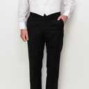 White Cotton Pique Tuxedo Openback(backless) Vest, with White Pique BowTie ((37-50) White)