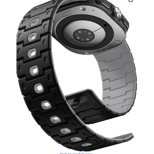 Bandletic Magnetic Silicone Watchband Compatible with Samsung Galaxy Watch Ultra Bands (2025/2024), Durable Breathable Strong Magnet Sport Strap for Galaxy Watch Ultra Band 47mm for Men, Black/Gray