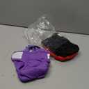 Idepet Female Dog Diapers with Suspender 3 Pack Washable Reusable Doggie Diapers for Small Medium Female Dog in Heat Period Cycle Urinary Incontinence Training, Black+Red+Purple S