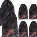 DIOMMELL Set of 6 Tall Boot Bags for Travel Non-Woven with Rope for Women Large Shoe Protector Cover Storage Organizers Pouch