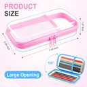 Sanwuta 4 Pcs Clear Hard Sided Zipper Pencil Case Pouches Bulk Plastic Hard Shell Pencil Case Box Organizer with Mesh Pocket Toiletry Pouch Makeup Bag, Back to School Supplies(Macaron)