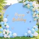 6.6 FT Baby Blue Round Backdrop Cover for Circle Balloon Arch Stand Stretchy Circle Arch Backdrop Covers for Wedding Arch Baby Shower Birthday Party Photo Shoot Photography Arch Background Decorations
