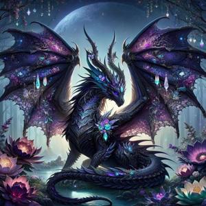Ekuxom 5D Dragon Diamond Art Kits for Adults, Dragon Diamond Painting Kits for Adults, Round Full Drill Diamond Art Craft for Home Wall Decor 14x14 inch
