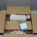 Floor Lamps for Living Room, Black Floor Lamp Adjustable Height Standing Lamp, Dimmable Modern Tall Floor Lamp for Bedroom Office with Beige Linen Shade, 8W 3000K Bulb Included