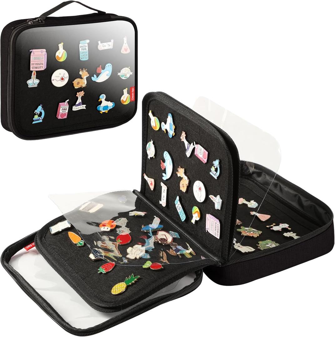 Enamel Pin Display Book, Small Collections Or Travel Pin Trading Book, Pin Collector Display Bag,6-Page Lapel Pin Display Board,for Sports Pins,Memorial Pins, Pin Display Case (Black)