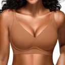 Jelly Bras for Women - S-2XL Seamless Wireless Padded Bralette with Support, Comfy Everyday T-Shirt Bra No Underwire (XXL)