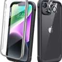 Diaclara Designed for iPhone 14 Case, Full Body Rugged Case with Built-in Touch Sensitive Anti-Scratch Screen Protector, with Camera Lens Protector for iPhone 14 6.1" (Black and Clear)