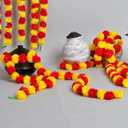 5 PC - 5 feet Marigold Garland |Indian/American Wedding Party Mantle Decoration, Faux Garlands Wedding Garland, Diwali Decoration, Spring Bush Floral! (Red & Yellow Mix)