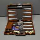 Large Backgammon Sets for Adults - Classic Board Games for 2 Players Adults and Kids - Premium Backgammon Set 15 inch Board and 32 Backgammon Pieces in Quality PU Leather Case - Gift for Man