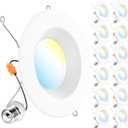 Sunco 12 Pack 6 Inch LED Recessed Light, Retrofit Downlight Can Lights for Ceiling, Baffle Trim, 1050 LM, 13W (75W Equivalent), Selectable CCT 2700K/3000K/3500K/4000K/5000K, Dimmable, Damp Rated UL