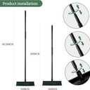 Eyliden Double-Sided Floor Scrub Brush, 65.5'' Long Handle, V-Shaped Head Brushes for Crevice and Corner Cleaning, No-Scratch Effortless Grout Brush for Floor Joint Tile Seams Bathroom Kitchen (Green)