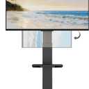 Mobile TV Stand with Power Outlet, Tilting & Swivel Rolling TV Cart for 32-75 Inch TVs, Height Adjustable Portable TV Stand with Shelf, Portrait/Landscape, 88 lbs Capacity, Max VESA 600x400mm